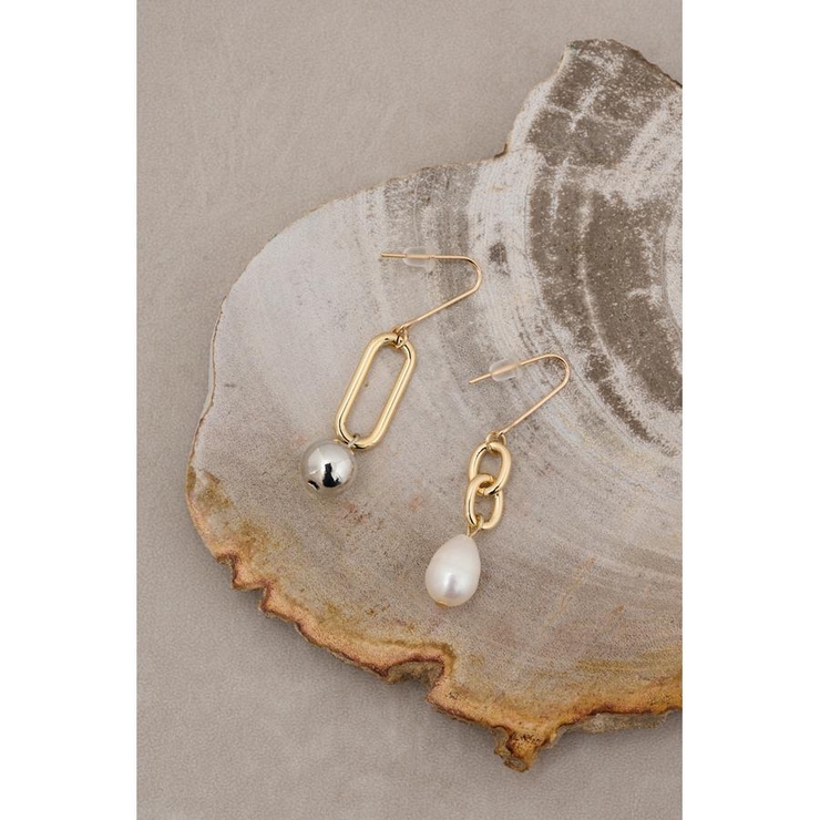 パール×メタルボールアシンメトリーピアス | AZUL BY MOUSSY | 詳細画像3 