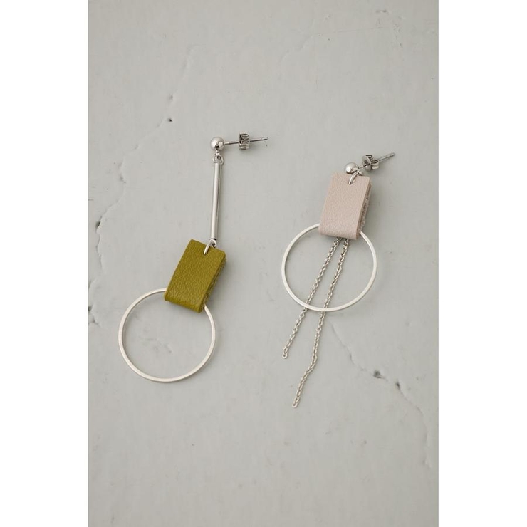 フェイクレザーバイカラーアシンメトリーピアス | AZUL BY MOUSSY | 詳細画像14 