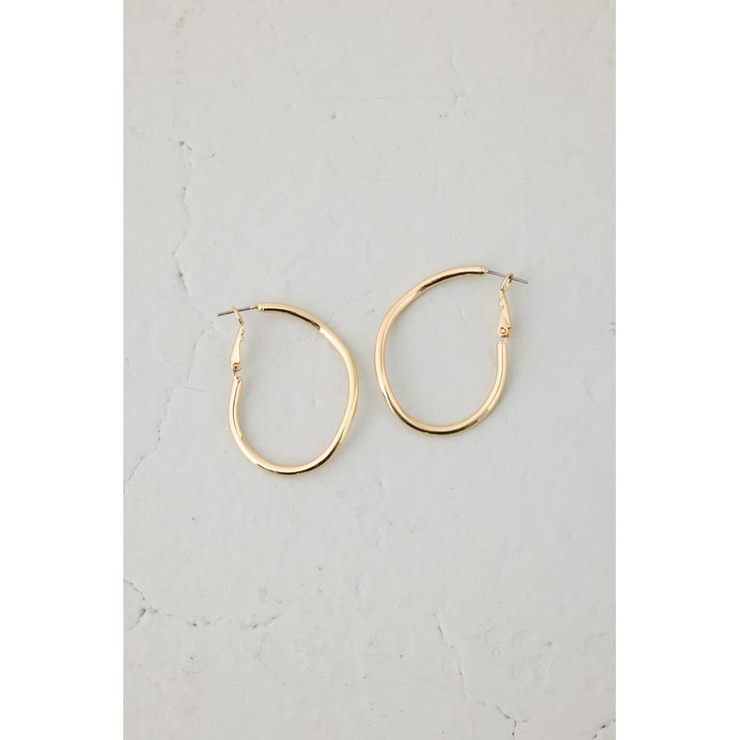 L/GLD1 | ニュアンスカーブビッグフープピアス | AZUL BY MOUSSY