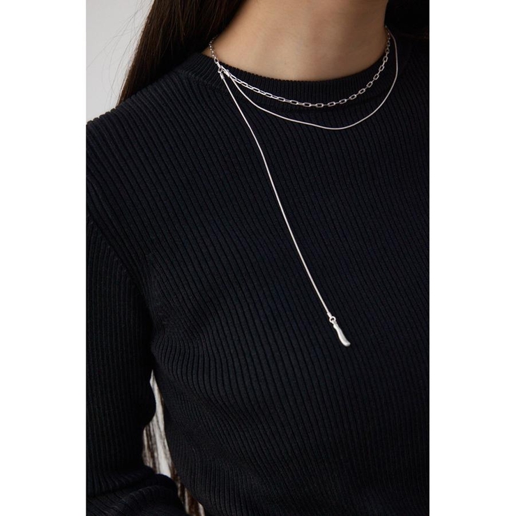 SLV | ダルメタルアシンメトリードロップモチーフネックレス | AZUL BY MOUSSY