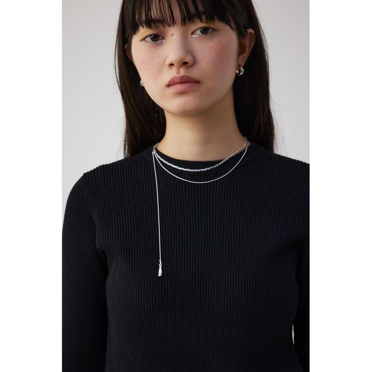 ダルメタルアシンメトリードロップモチーフネックレス | AZUL BY MOUSSY | 詳細画像8 