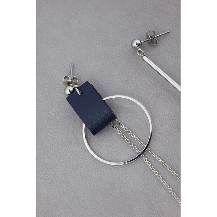 フェイクレザーバイカラーアシンメトリーピアス | AZUL BY MOUSSY | 詳細画像9 