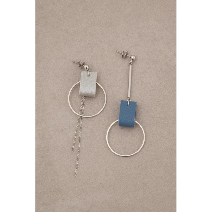 フェイクレザーバイカラーアシンメトリーピアス | AZUL BY MOUSSY | 詳細画像12 