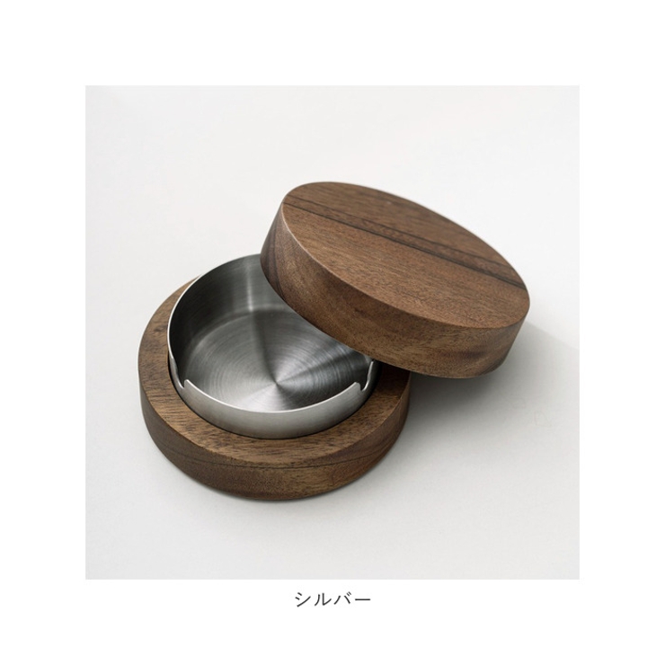 灰皿 蓋付き 木製 ggoods40728[品番：BCYW0014066]｜BACKYARD