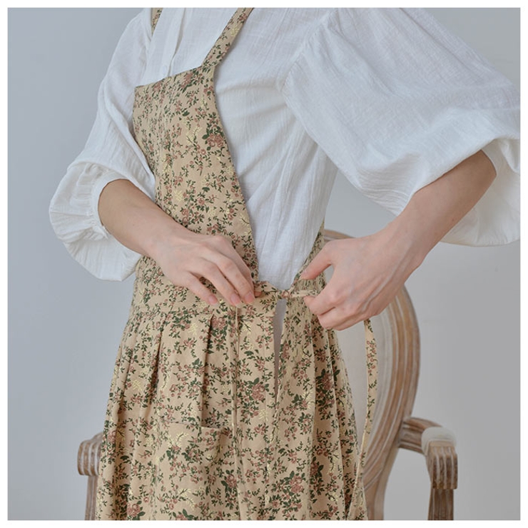 エプロン 綿 調節可能 花柄 wschdj[品番：BCYW0014643]｜BACKYARD