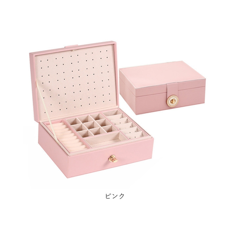 シカモア ジュエリーBOX ピンク ジュエリーボックス 大容量 おしゃれ pmyjew003[品番：BCYW0017205