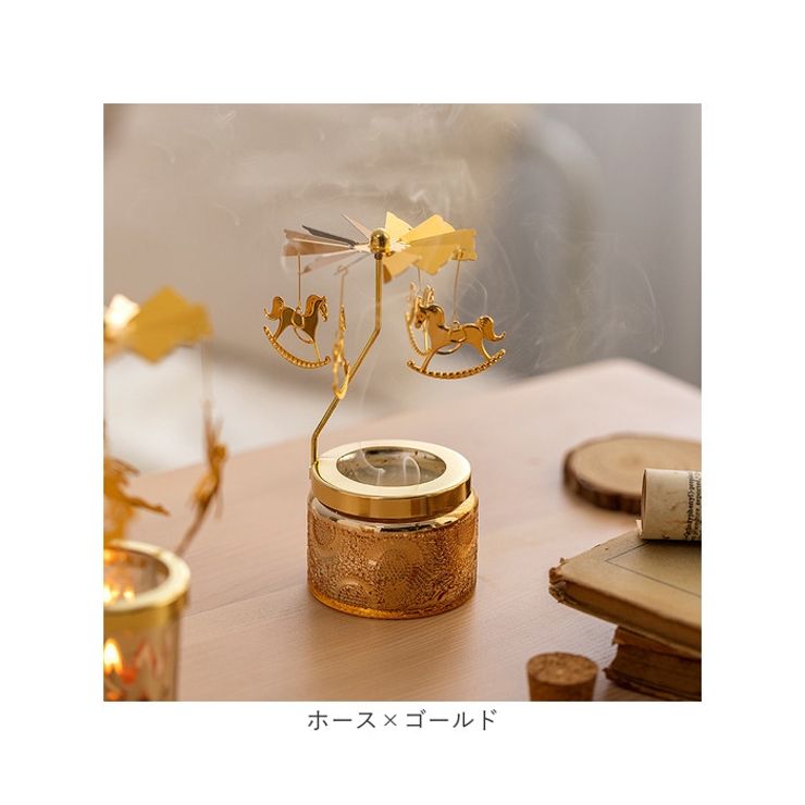 大人気！くるくる回るキャンドルホルダー カルーセル メリーゴーランド