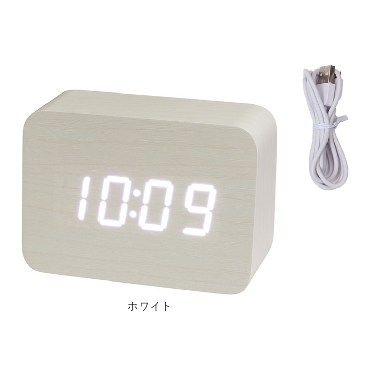 PLUSDECO プラスデコ 木目クロック 置時計[品番：BCYW0020739