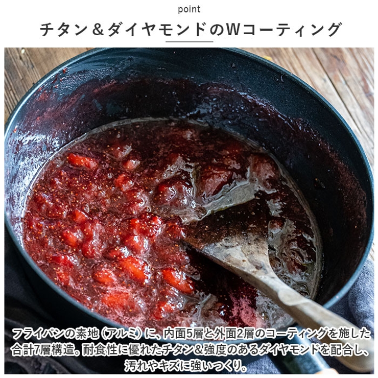 TIDA チタン＆ダイヤモンド コーティング 24cm マルチパン | BACKYARD FAMILY | 詳細画像3 