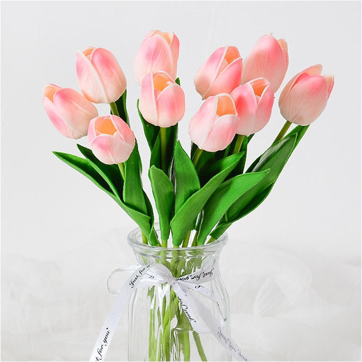 造花 チューリップ リアルタイプ １５本 + ガラス花瓶 造花 チューリップ リアルタイプ 15本 + ガラス花瓶｜Yahoo!フリマ