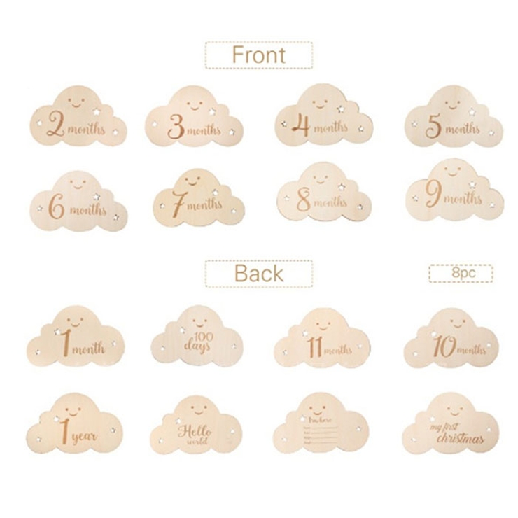 ベビーマンスリーカード 木製レターバナー 雲形 8枚セット  | BACKYARD FAMILY | 詳細画像6 