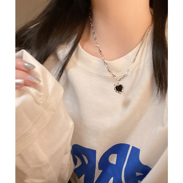 ブラックハート デザインチェーンネックレス | BACKYARD FAMILY | 詳細画像3 