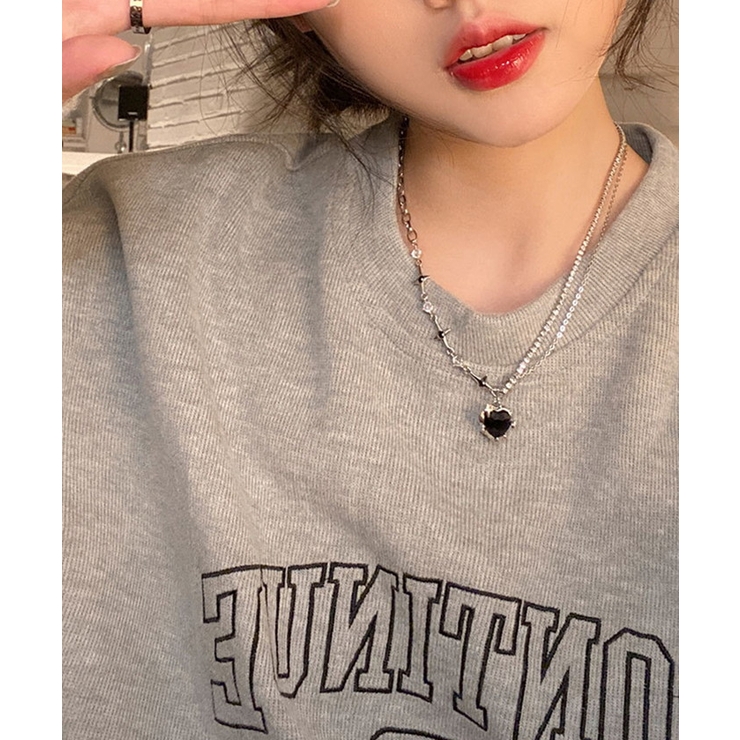 ブラックハート デザインチェーンネックレス | BACKYARD FAMILY | 詳細画像4 