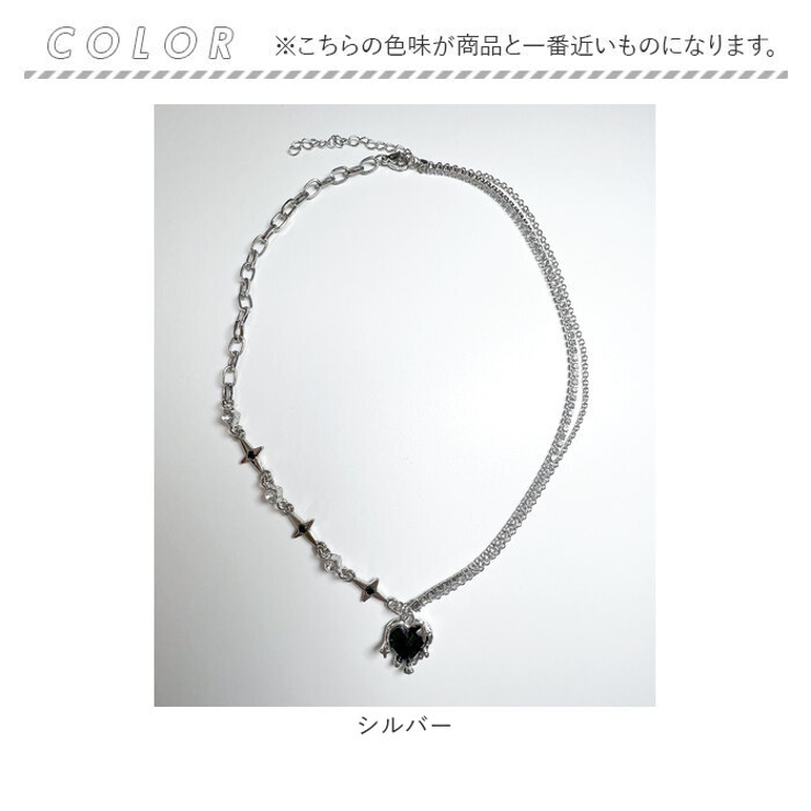 ブラックハート デザインチェーンネックレス | BACKYARD FAMILY | 詳細画像9 