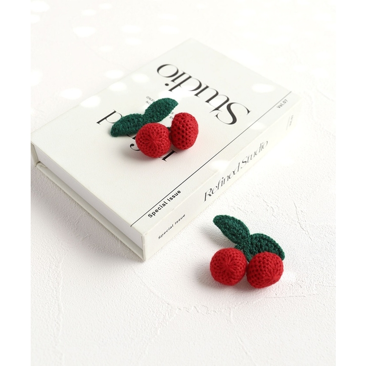 Rora チェリー ニット ヘアクリップ ２個セット | BACKYARD FAMILY | 詳細画像11 