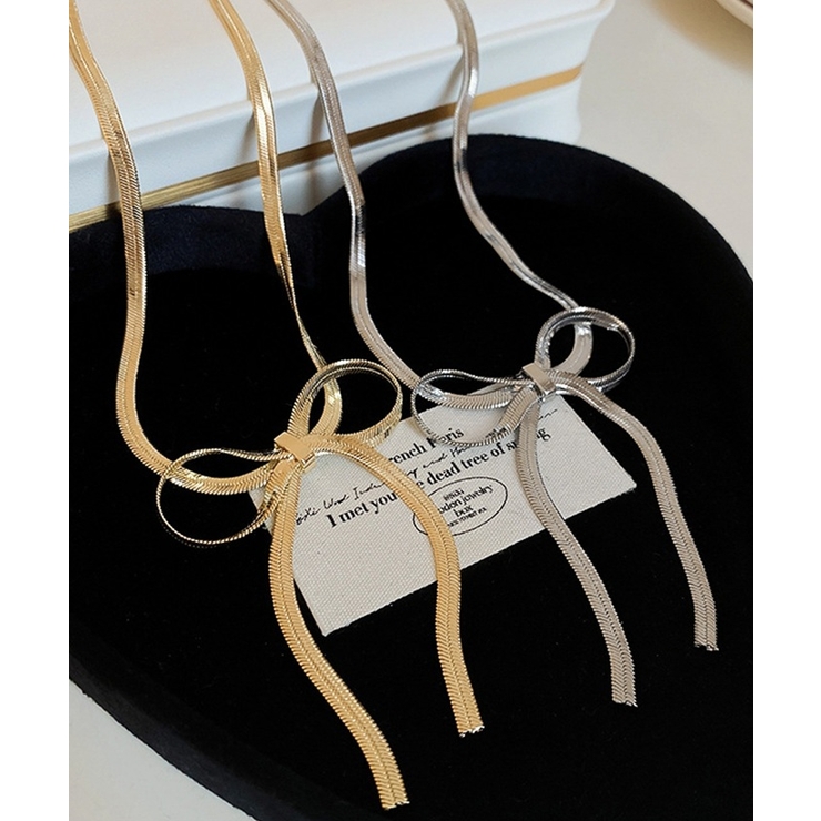 スネークチェーン リボンモチーフネックレス | BACKYARD FAMILY | 詳細画像6 