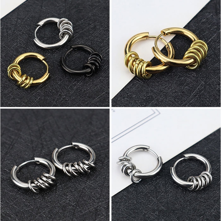 5連リングフープピアス（両耳用） | BACKYARD FAMILY | 詳細画像6 