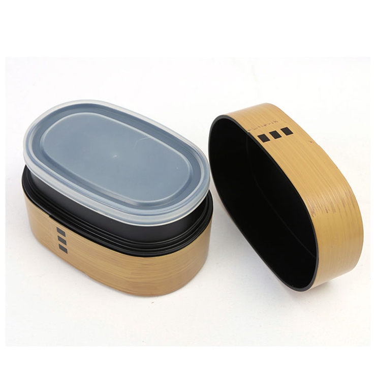 わっぱ風2段弁当箱 520ml 楕円[品番：BCYW0008471]｜BACKYARD