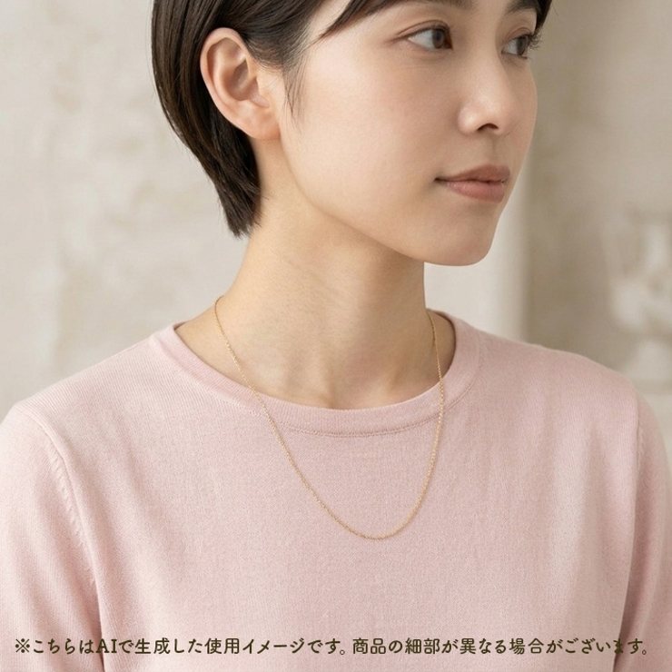 国産10K YG 国産 太さ0.8ＭＭカット小豆ネックレス50ＣＭ | BACKYARD FAMILY | 詳細画像4 