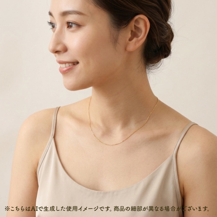 国産18K YG 国産 太さ0.8ＭＭカット小豆ネックレス40ＣＭ | BACKYARD FAMILY | 詳細画像3 
