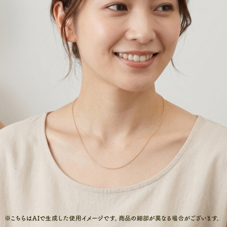 国産18K YG 国産 太さ0.8ＭＭカット小豆ネックレス50ＣＭ | BACKYARD FAMILY | 詳細画像2 