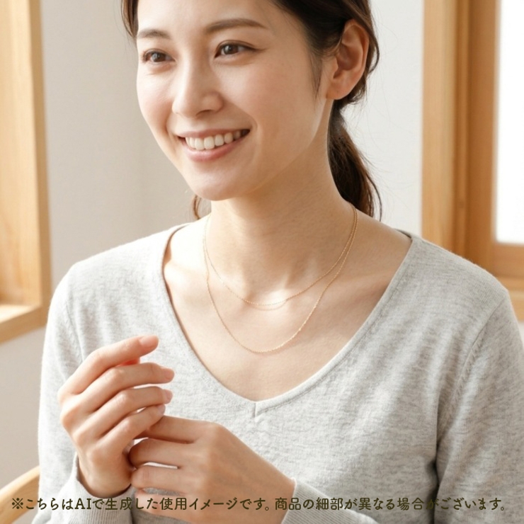 国産18K YG 国産 太さ0.8ＭＭカット小豆ネックレス50ＣＭ | BACKYARD FAMILY | 詳細画像8 