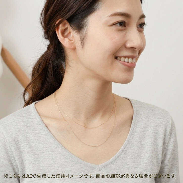 国産18K YG 国産 太さ0.8ＭＭカット小豆ネックレス50ＣＭ | BACKYARD FAMILY | 詳細画像9 