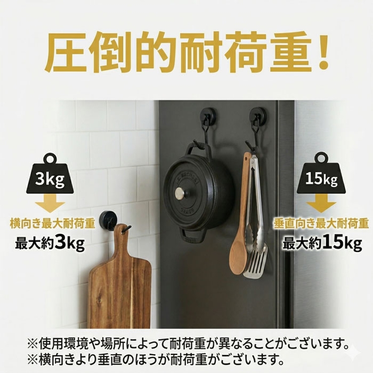 マグネットフック 強力 10個セット ネオジム磁石 耐荷重15kg | BACKYARD FAMILY | 詳細画像4 
