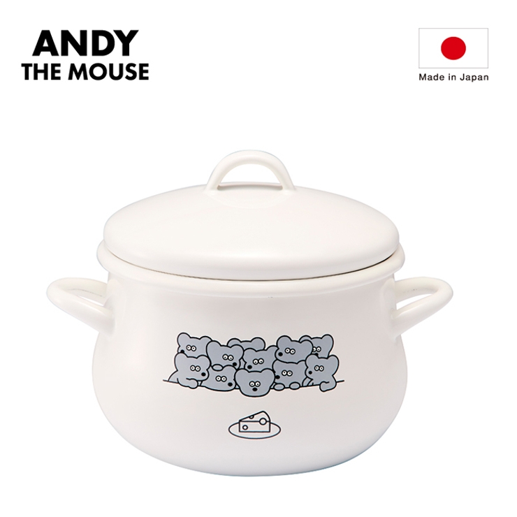 ねずみのANDY ホーロー両手鍋16cm | BACKYARD FAMILY | 詳細画像1 
