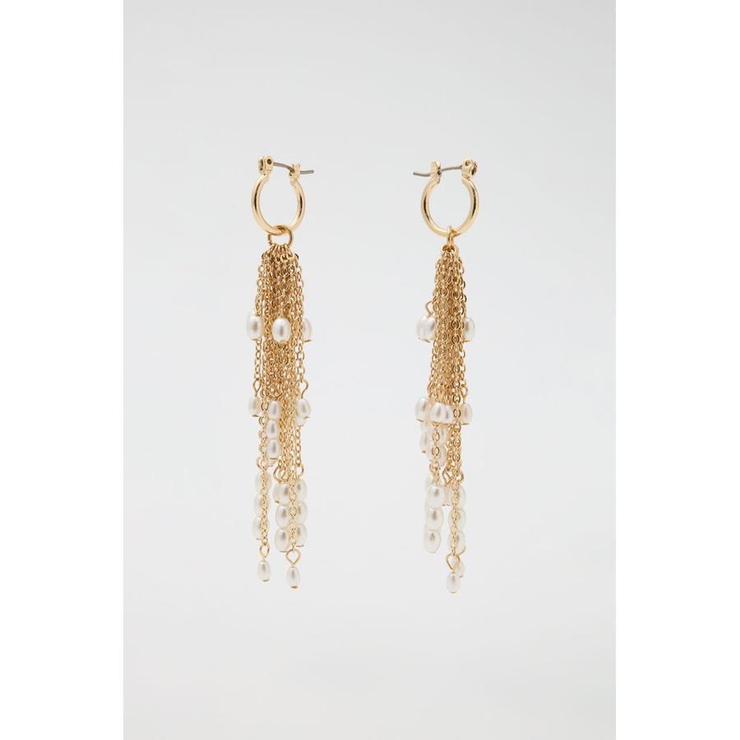 GLD | F/PEARL FRINGE イヤリング | MOUSSY OUTLET