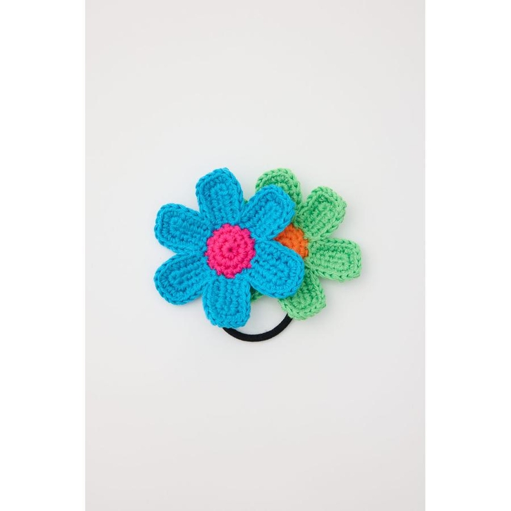 柄BLU5 | フラワーニットヘアゴム | RODEO CROWNS WIDE BOWL