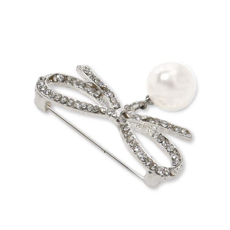 パール付きビジューリボンブローチ | BeBe | 詳細画像8 