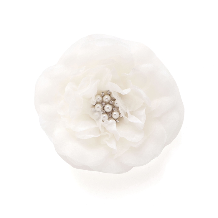 オフホワイト | 【日本製】オーガンジービジューフラワーコサージュ | Tartine et Chocolat