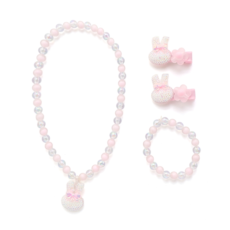 ホワイト | 【スラプリ】ウサギイチゴイルカヘアピン＋ネックレス＋ブレスレットセット | SLAP SLIP