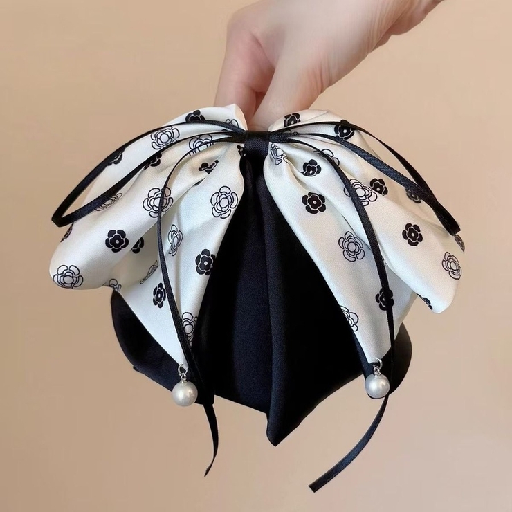 レオパード＆フラワー柄 異素材ミックス ビッグリボン | Beststore | 詳細画像4 