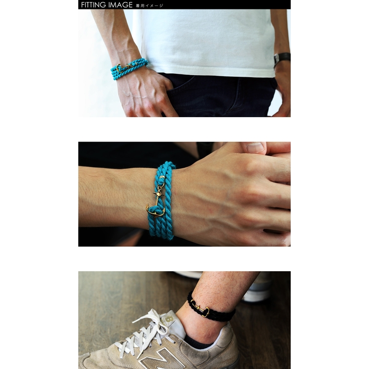 ゴールドアンカーロープブレスレット全4色カラーブレスレット錨Binichビニッチ… | シルバーアクセサリーBinich  | 詳細画像2 