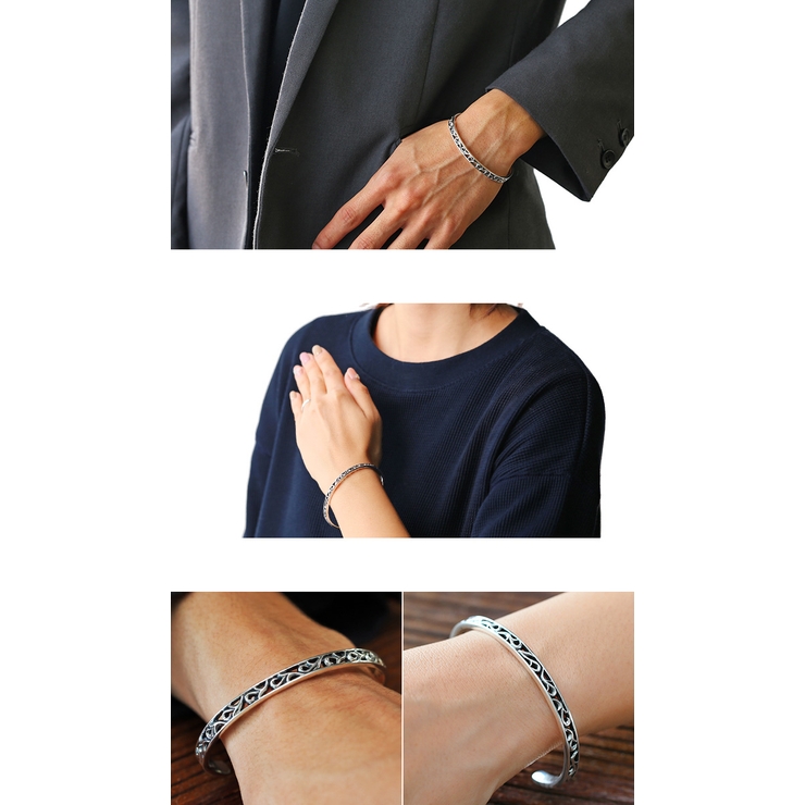 アラベスクペアバングルブレスレットBinichビニッチ | シルバーアクセサリーBinich  | 詳細画像2 