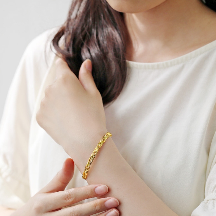 Binich(ビニッチ)ハワイアンリーフバングルメンズハワイアンテイストシルバー925アクセサリー[シルバーブレスレット]