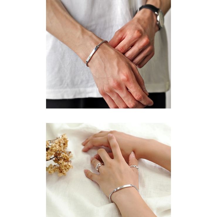 Binich(ビニッチ)ベネチアンチェーンプレートブレスレットメンズブレスレットシルバーアクセサリーレディースボックスチェーン[シルバーブレスレット]