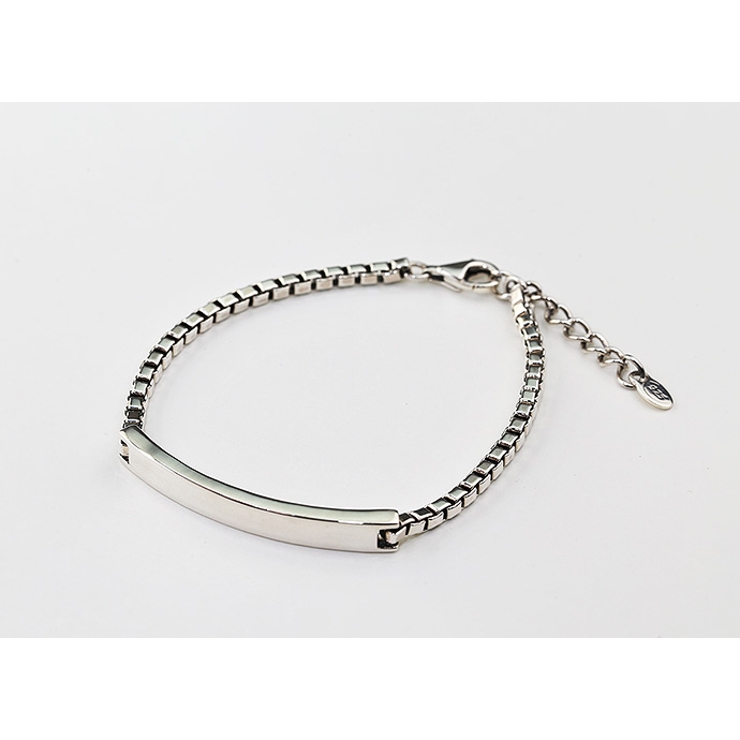Binich(ビニッチ)ベネチアンチェーンプレートブレスレットメンズブレスレットシルバーアクセサリーレディースボックスチェーン[シルバーブレスレット]