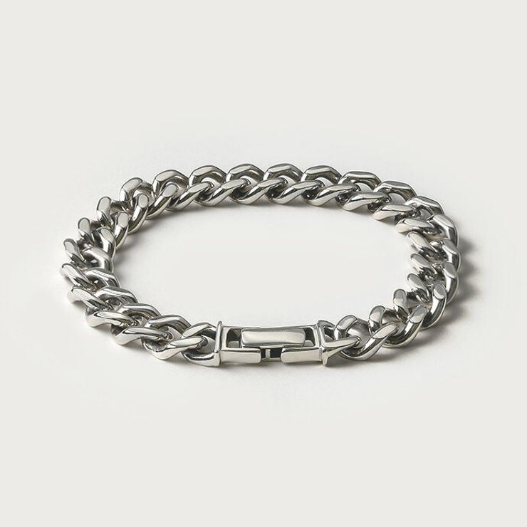 Binich(ビニッチ)9.5mm2面カット喜平ブレスレットメンズシルバー925アクセサリー[シルバーブレスレット]