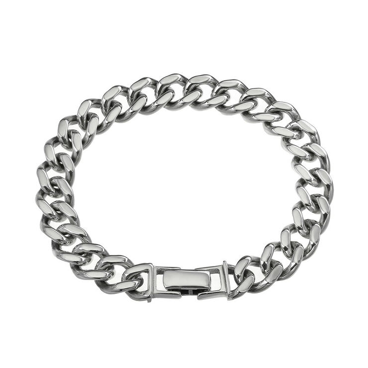 9.5mm2面カット喜平ブレスレッ[品番：CTRA0003482]｜シルバー
