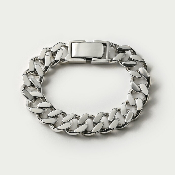 Binich(ビニッチ)14mm2面カット喜平ブレスレットメンズシルバー925アクセサリー極太[シルバーブレスレット]