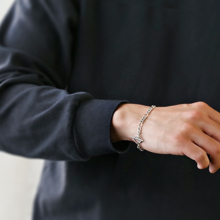 Binich(ビニッチ)アンカーチェーンブレスレット幅10mmシルバー925アクセサリーブレスレットメンズマリーナチェーン幅広太め[シルバーブレスレット]