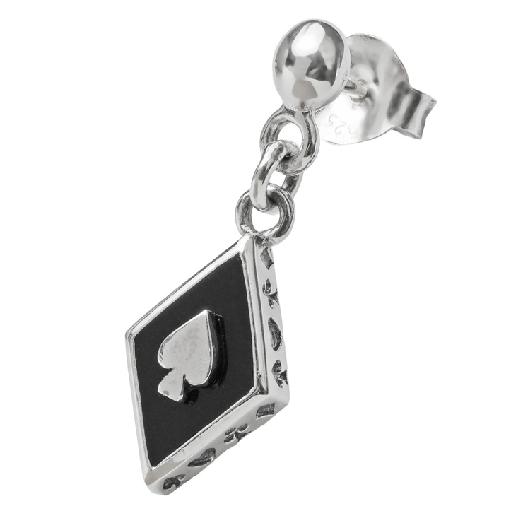 【希少！！】 トランプデザインドロップピアスメンズシルバー925アクセサリー ピアス