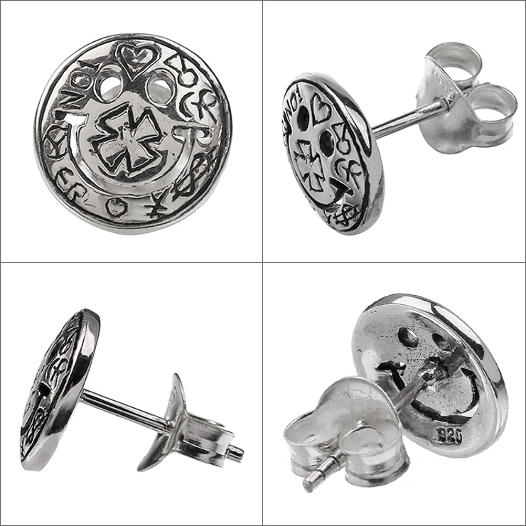 Binich(ビニッチ)スマイルスタッドピアスシルバー925シルバーアクセサリーメンズ男性[シルバーピアス]【1個売り】【RCP】fs3gm