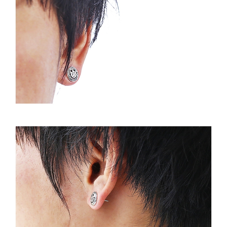 Binich(ビニッチ)スマイルスタッドピアスシルバー925シルバーアクセサリーメンズ男性[シルバーピアス]【1個売り】【RCP】fs3gm