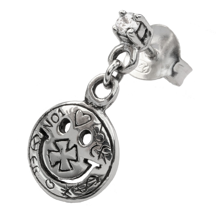 スマイルドロップピアスシルバーアクセサリー片耳用1個売りBinichビニッチ | シルバーアクセサリーBinich  | 詳細画像1 