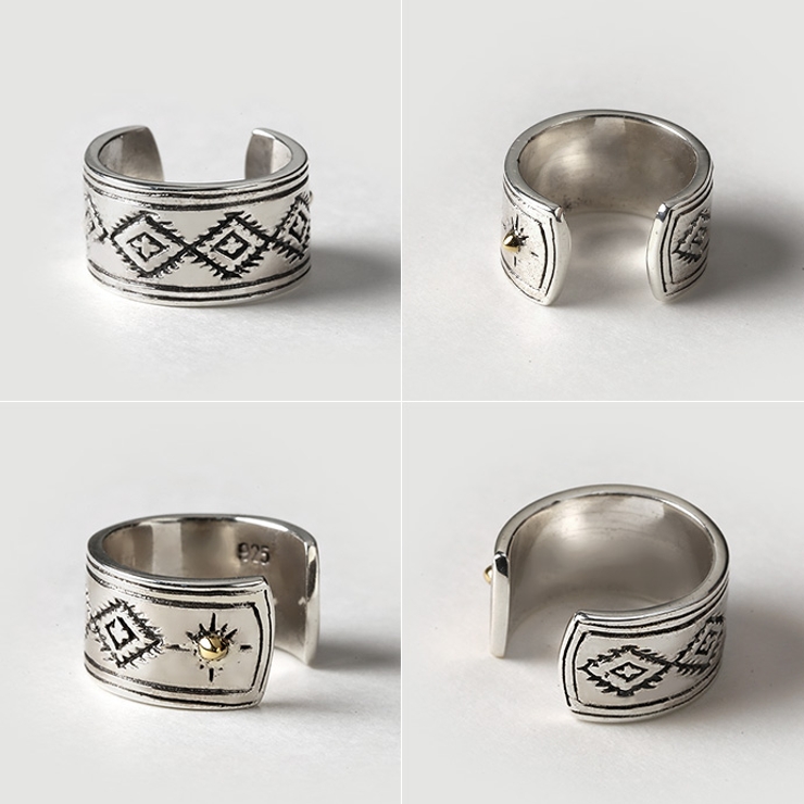 Binich(ビニッチ)ネイティブサンポイントイヤーカフ太陽イヤーカフスイヤカフシルバー925アクセサリー[シルバーピアス]片耳用(1個売り)