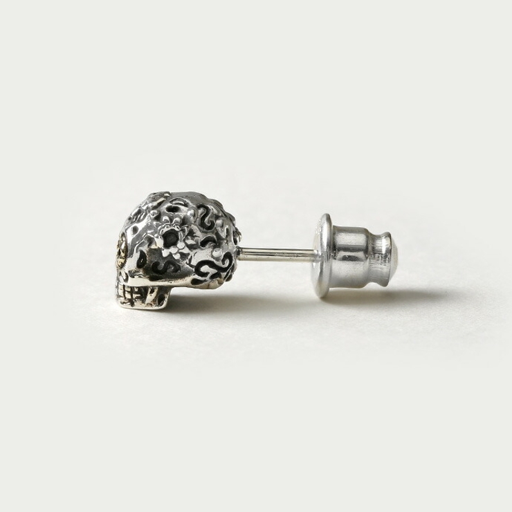 Binich(ビニッチ)メキシカンスカルスタッドピアスメンズシルバー925アクセサリー男性スタッドピアス[シルバーピアス]片耳用(1個売り)
